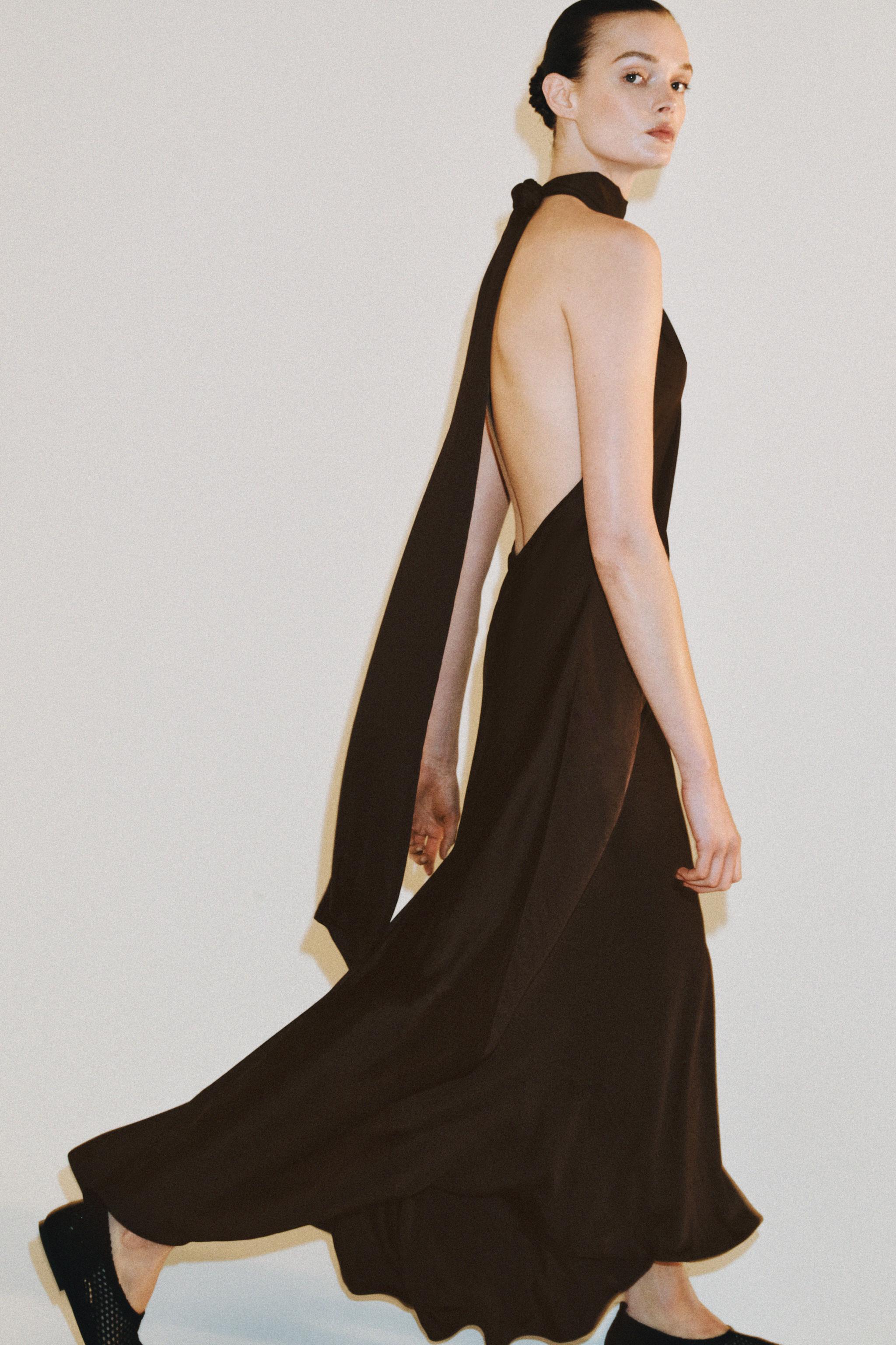 ZW COLLECTION SATIN HALTER DRESS